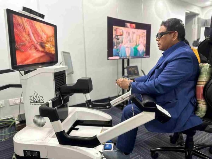 Minimally invasive surgery, Robotic surgery, Telesurgery, Cardiac surgery, Made in India, Medical innovation, SSI Mantra, First in the world, Long distance surgery, Telemedicine,