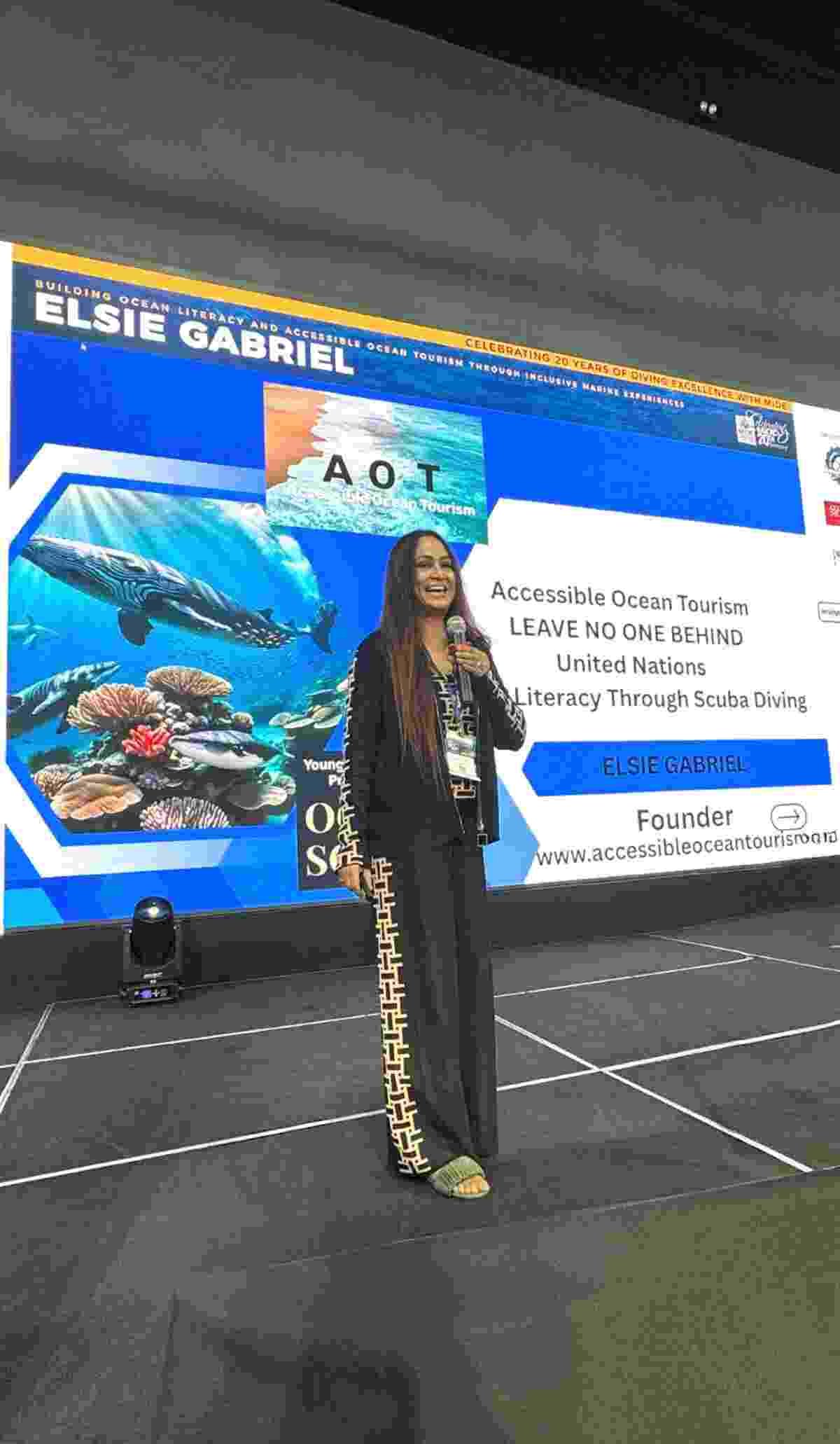 Inclusive education,

Accessible tourism,

Adaptive scuba diving,

Disability rights,

Experiential learning,

World Oceans Day 2026,

Marine conservation,Elsie Gabriel